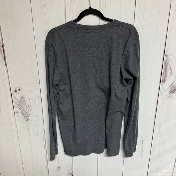 The North Face Men’s Long Sleeve Logo Shirt Gray Size M Classic Fit EUC - Picture 2 of 7